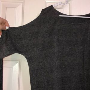 Grey Cold Shoulder Top